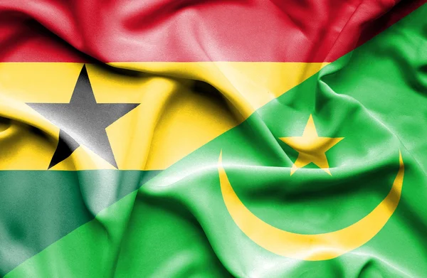 Drapeau de la Mauritanie et du Ghana — Photo