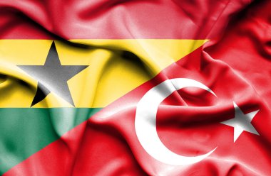 Türkiye'de ve Gana Cumhuriyeti bayrağı sallayarak