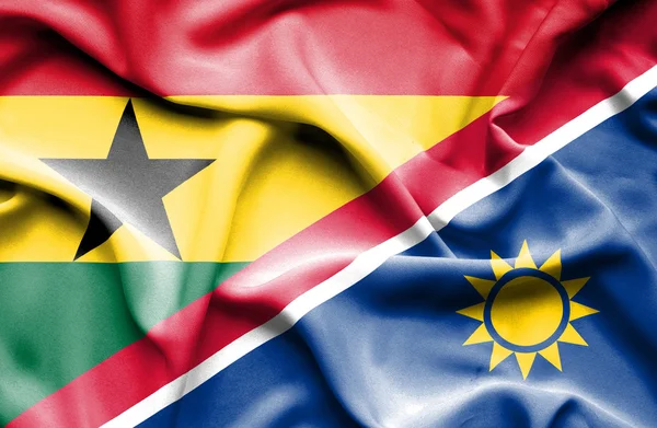 Fahne von namibia und ghana schwenkend — Stockfoto