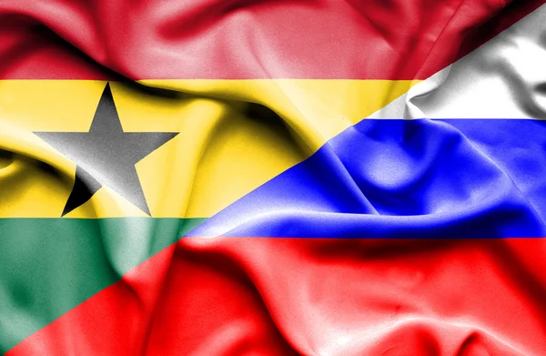Флаг России и Ганы — стоковое фото