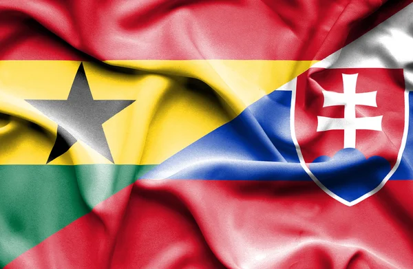 Slovakien och Ghana viftande flagga — Stockfoto