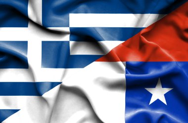 Şili ve Yunanistan bayrağı sallayarak