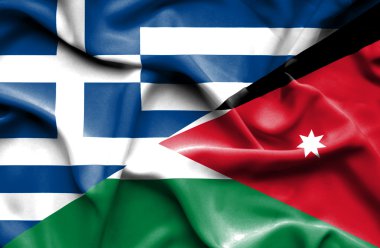 Jordan ve Yunanistan bayrağı sallayarak