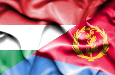 Eritre ve Macaristan bayrağı sallayarak