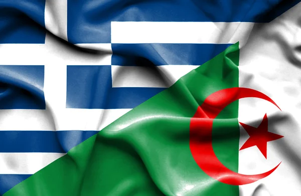 Drapeau de l'Algérie et de la Grèce — Photo