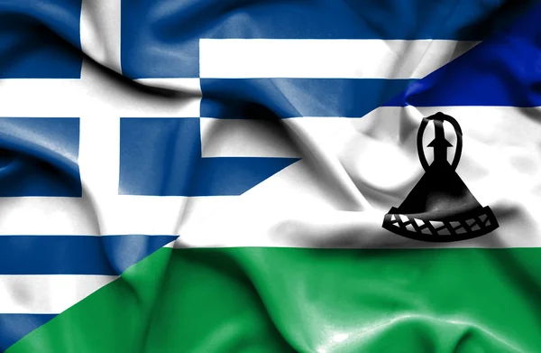 Флаг Лесото и Греции — стоковое фото