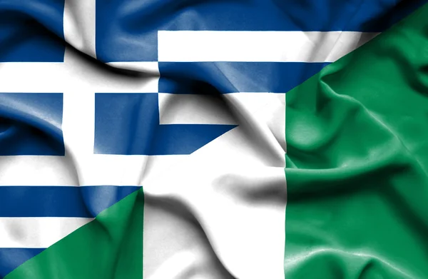 Флаг Нигерии и Греции — стоковое фото