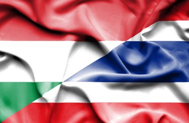 Tayland ve Macaristan bayrağı sallayarak