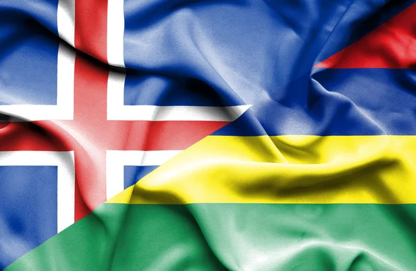 Флаг Маврикия и Исландии — стоковое фото