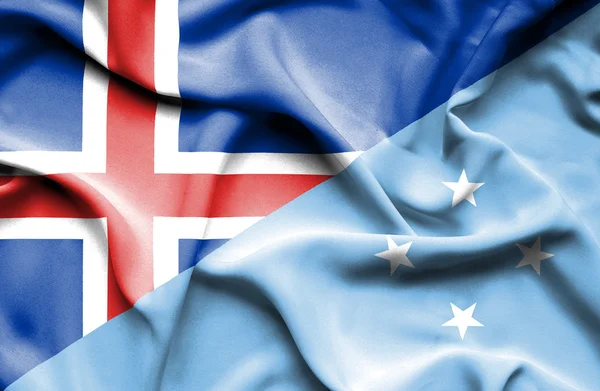 Розмахуючи прапором, Східний Тимор та Ісландії — стокове фото