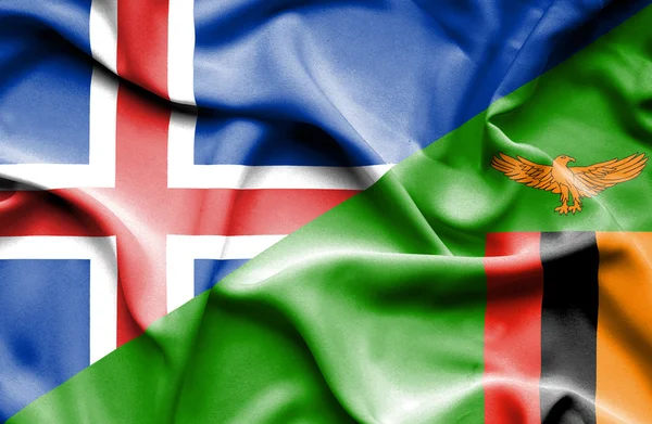 Флаг Зимбабве и Исландии — стоковое фото