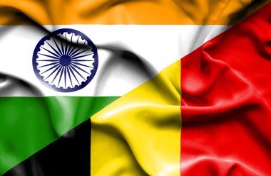 Belçika ve Hindistan bayrağı sallayarak