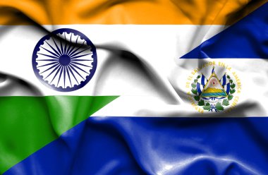 El Salvador ve Hindistan bayrağı sallayarak