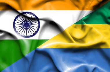 Gabon ve Hindistan bayrağı sallayarak