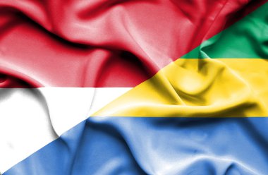 Gabon ve Endonezya bayrağı sallayarak
