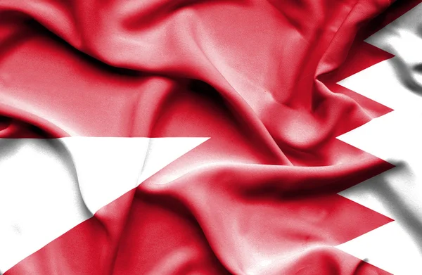 Wapperende vlag van Bahrein en Indonesië — Stockfoto