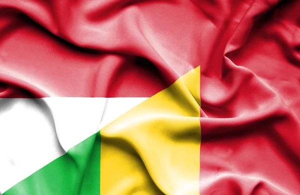 Flagge von Mali und Indonesien schwenken — Stockfoto