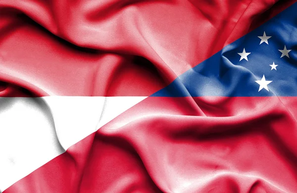 Флаг Самоа и Индонезии — стоковое фото