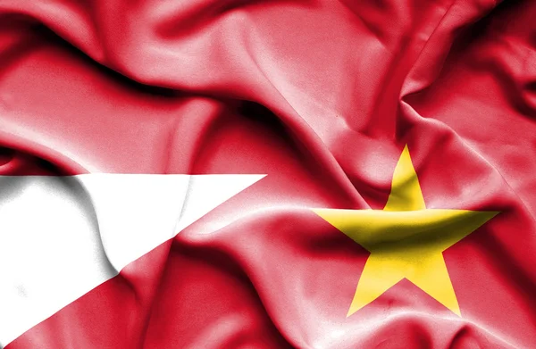 Флаг Вьетнама и Индонезии — стоковое фото