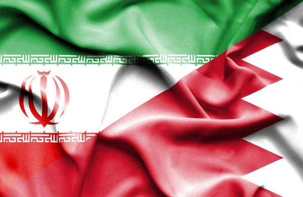 Flagge des Iran und Bahrain winken — Stockfoto