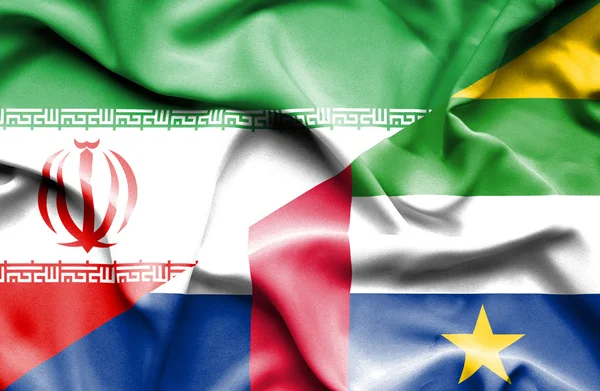 Bandera de República Centroafricana e Irán — Foto de Stock
