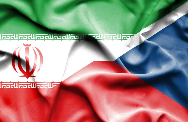 Bandera de Irán y la República Checa — Foto de Stock