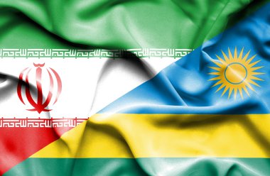 Ruanda ve Iran bayrağı sallayarak