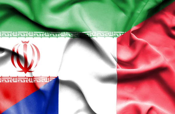 Bandera de Francia e Irán — Foto de Stock