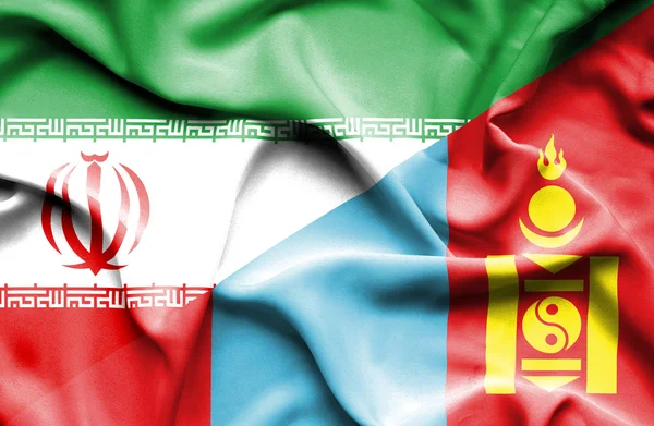 Bandera de Mongolia e Irán —  Fotos de Stock
