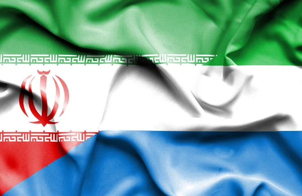 Machać flaga Sierra Leone i Iran — Zdjęcie stockowe