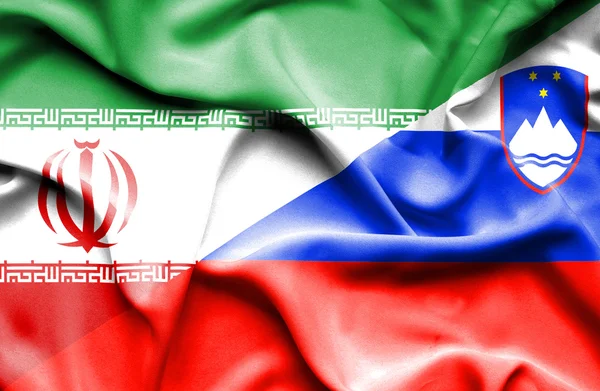 Bandera de Eslovenia y de Irán — Foto de Stock