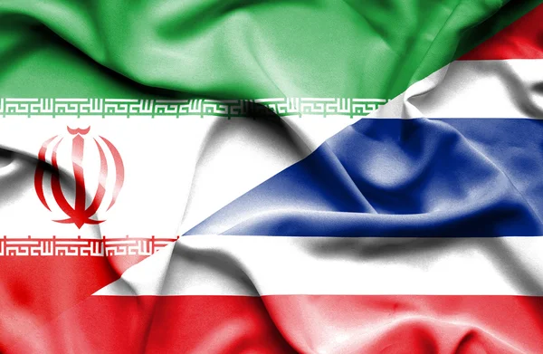 Flagge von Thailand und Iran winken — Stockfoto