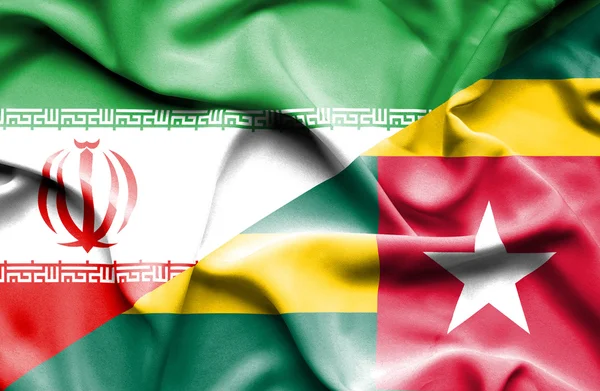 Bandeira do Togo e Irã — Fotografia de Stock