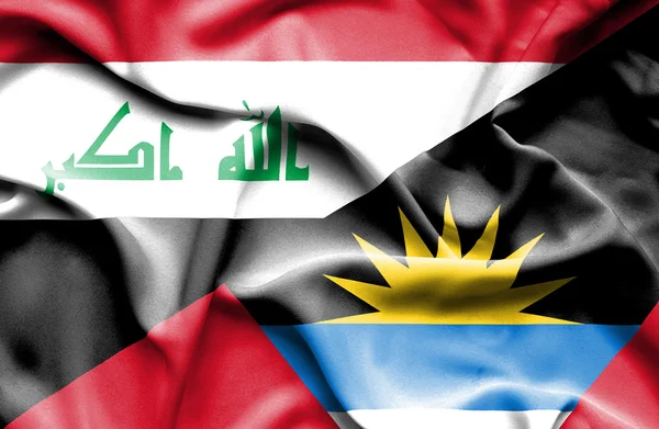 Bandeira de Antígua e Barbuda e Iraque — Fotografia de Stock