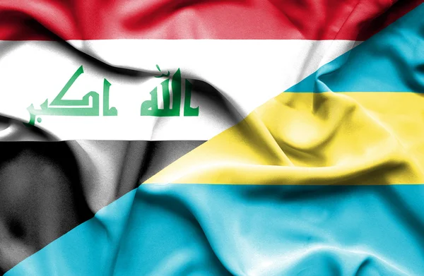 Κουνώντας τη σημαία των Μπαχαμών και Ιράκ — Φωτογραφία Αρχείου