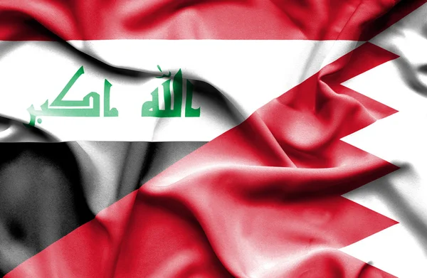 Machać flaga Bahrajnu i Iraku — Zdjęcie stockowe