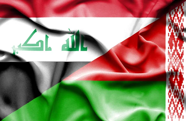 ベラルーシ、イラクの旗を振っています。 — ストック写真