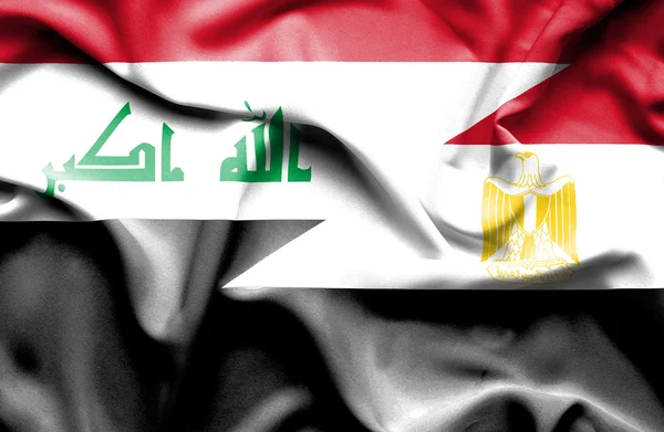 Sventolando bandiera di Egitto e Iraq — Foto Stock