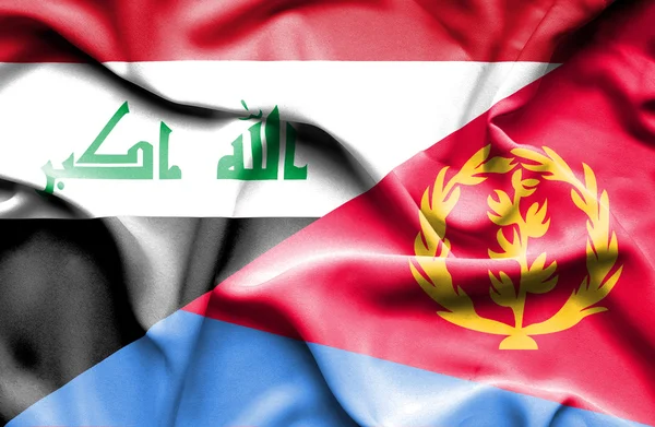 Machać Flaga Erytrei i Iraku — Zdjęcie stockowe