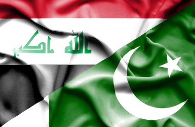 Pakistan ve Irak bayrağı sallayarak