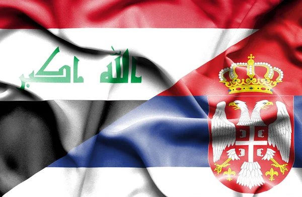 Флаг Сербии и Ирака — стоковое фото