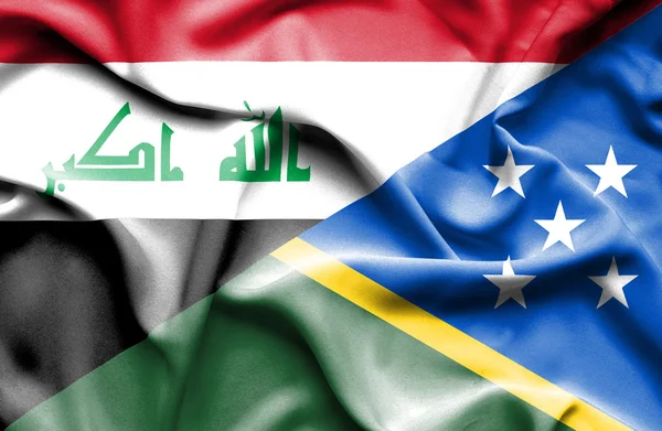 Bandeira das Ilhas Salomão e do Iraque — Fotografia de Stock