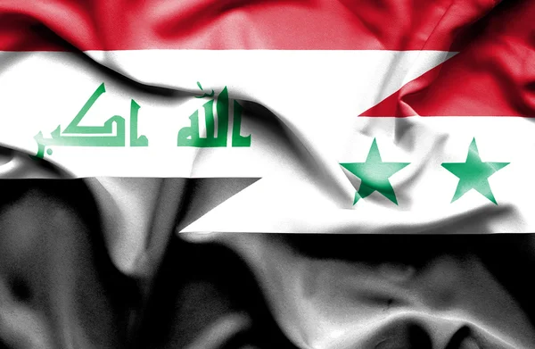 Syrien och Irak viftande flagga — Stockfoto