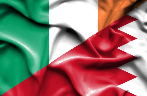 バーレーンとアイルランドの旗を振っています。 — ストック写真