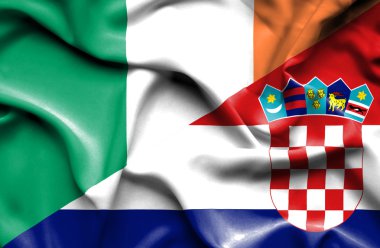 Hırvatistan ve İrlanda bayrağı sallayarak
