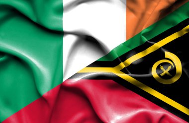 Vanuatu ve İrlanda bayrağı sallayarak