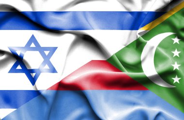 Komor Adaları ve İsrail bayrağı sallayarak