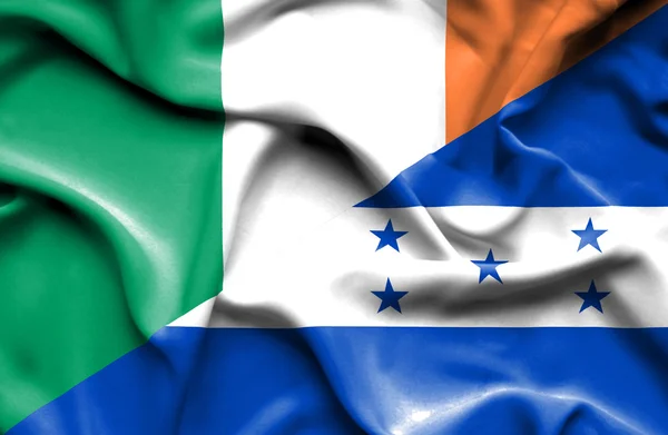 Bandeira acenando de Honduras e Irlanda — Fotografia de Stock