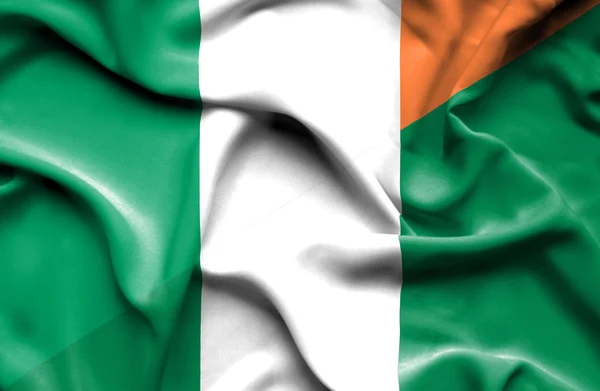 Drapeau agitant du Nigeria et de l'Irlande — Photo