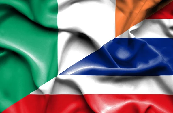 Bandeira da Tailândia e da Irlanda — Fotografia de Stock